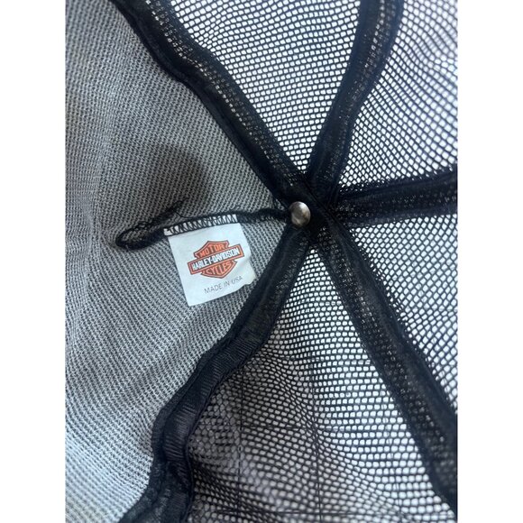 Harley-Davidson Eagle Logo Black Mesh Snapback Trucker Hat - Picture 5 of 7